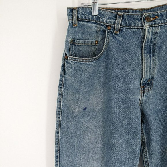 Levis VTG Loose Fit 545 Jeans 34x34 Gold Tab High Rise Denim 100% Cotton Blue - Picture 3 of 12